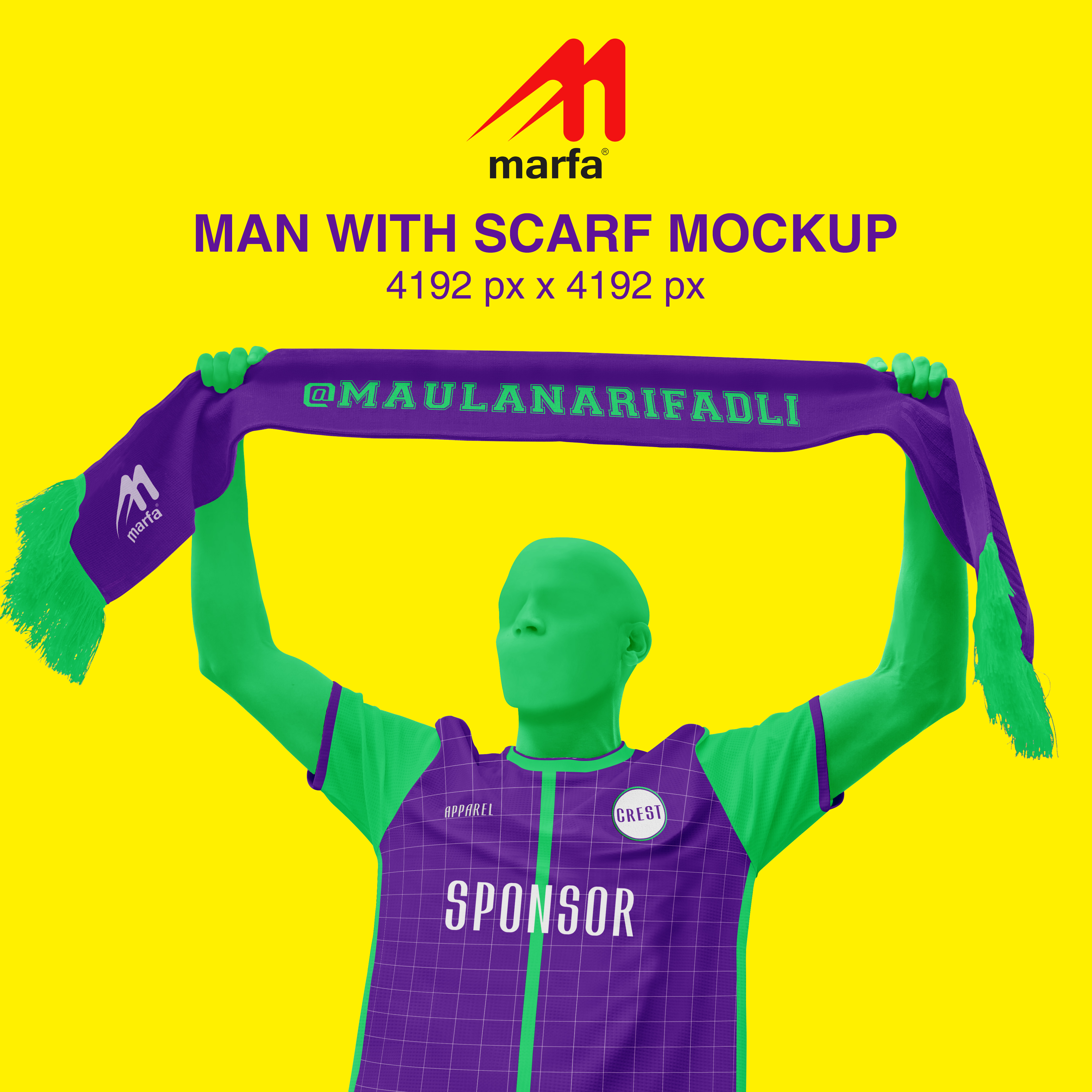 Download Diskusi TEMPLATE MOCKUP JERSEY POSE MEMBENTANG SCARF ...