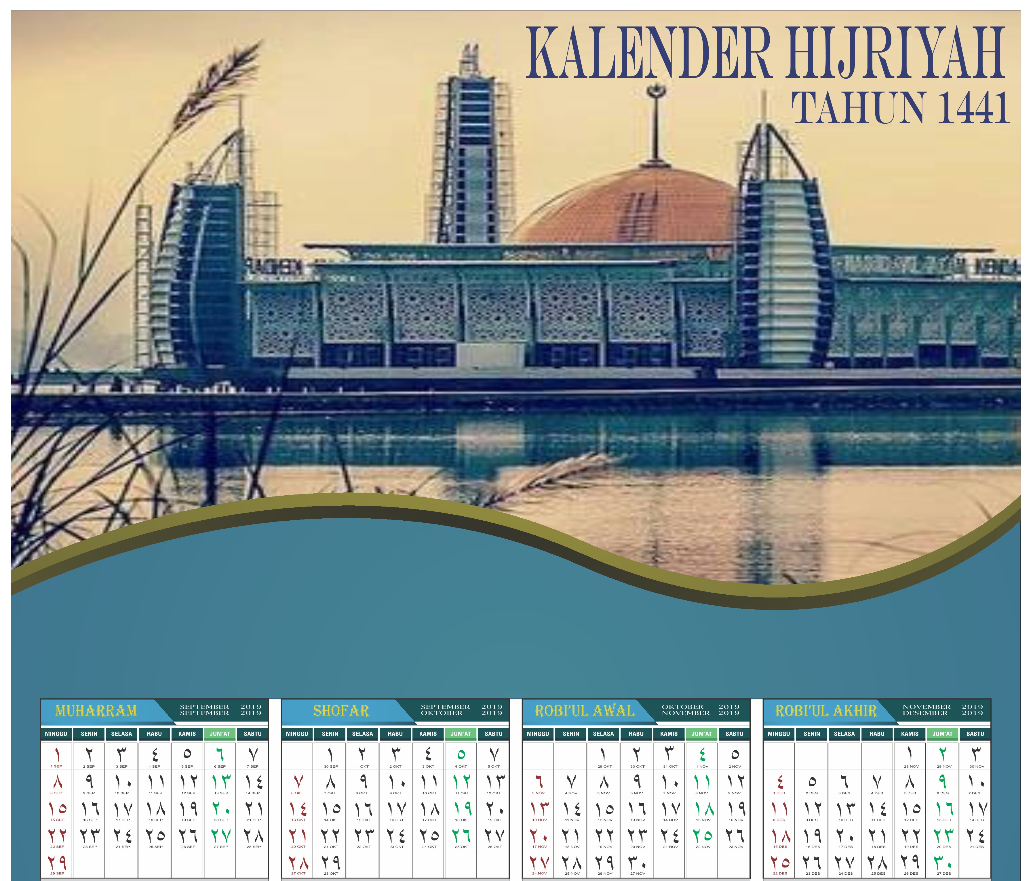  Kalender Hijriyah 1441 dengan coreldraw TokoFile